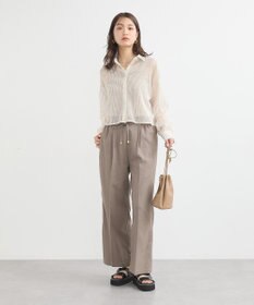 earth music&ecology メッシュストライプショートシャツ