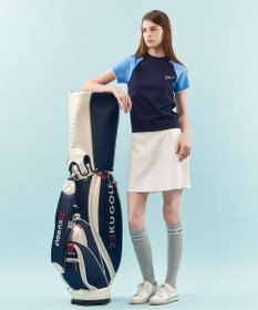 23区GOLF 【WOMEN】【ウォッシャブル】バイカラー モックネック ニット
