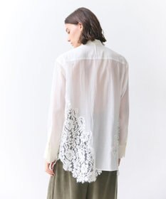 BEIGE， GALENA / コットンレースバンドカラーシャツ