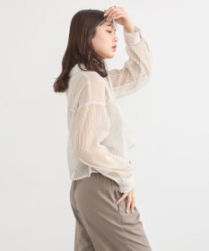 earth music&ecology メッシュストライプショートシャツ