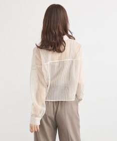 earth music&ecology メッシュストライプショートシャツ