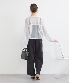 earth music&ecology メッシュストライプショートシャツ