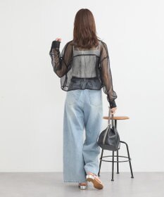 earth music&ecology メッシュストライプショートシャツ