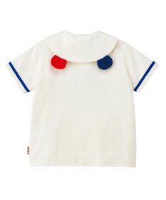 MIKI HOUSE HOT BISCUITS 【70-110cm】 くま耳 セーラーカラー半袖Tシャツ