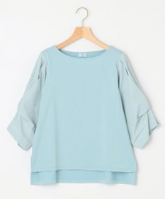 組曲 L 【洗える】プレーティングコンビブロー カットソーブラウス