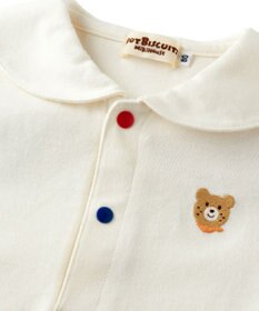 MIKI HOUSE HOT BISCUITS 【70-110cm】 くま耳 セーラーカラー半袖Tシャツ