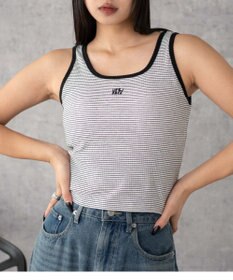 WEGO 【カップ付きインナー】グラフィックカップ付きリブタンク