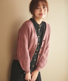 Feroux 【洗える】サイドケーブルバルキー カーディガン