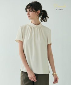 BEIGE， EVA / ハイネックハーフスリーブブラウス