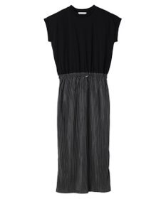 Green Parks プリーツドッキングフレンチワンピース