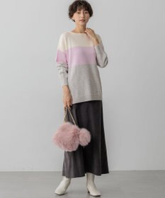 23区 S 【洗える】ウールカシミヤ カラーブロック チュニック ニット