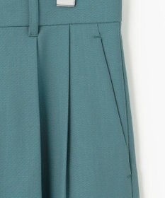 自由区 S 【洗える】TWラチネストレッチワイドクロップド パンツ