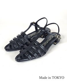 Dominic3 バイカラー Tストラップサンダル