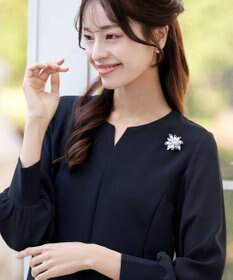 Tiaclasse L 【ストレッチジョーゼット】 シフォン袖ワンピース