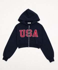 WEGO グラフィックショートZIPパーカー