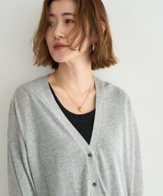 YECCA VECCA ハイゲージミドル丈Vネックカーディガン