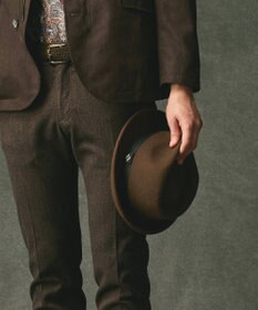 JOSEPH ABBOUD 【サイズ調整可】フェルトハット ダークブラウン系