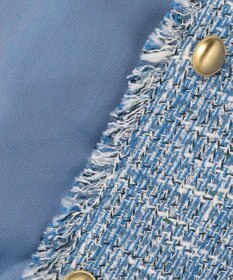 自由区 ファンシーノットツイードノーカラー ジャケット