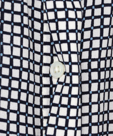 J.PRESS LADIES L ジーナ梨地 幾何プリント ブラウス