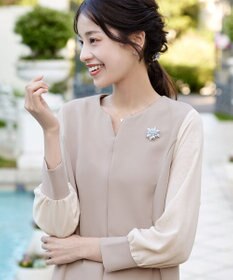 Tiaclasse L 【ストレッチジョーゼット】 シフォン袖ワンピース