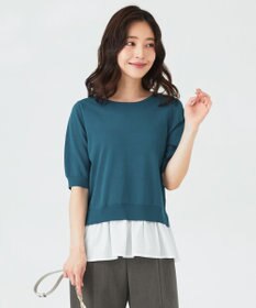 ANY SIS 【洗える】シャツテール ニットＴシャツ