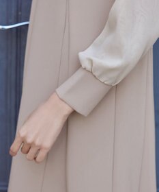 Tiaclasse L 【ストレッチジョーゼット】 シフォン袖ワンピース