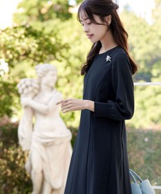 Tiaclasse L 【ストレッチジョーゼット】 シフォン袖ワンピース