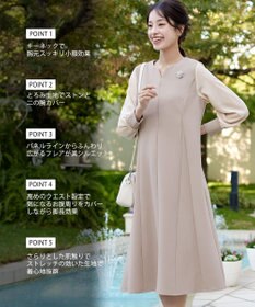 Tiaclasse L 【ストレッチジョーゼット】 シフォン袖ワンピース