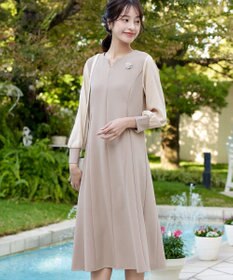 Tiaclasse L 【ストレッチジョーゼット】 シフォン袖ワンピース