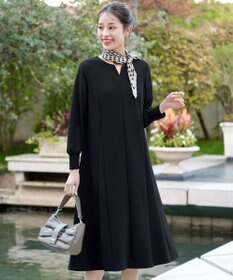 Tiaclasse L 【ストレッチジョーゼット】 シフォン袖ワンピース