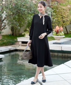 Tiaclasse L 【ストレッチジョーゼット】 シフォン袖ワンピース