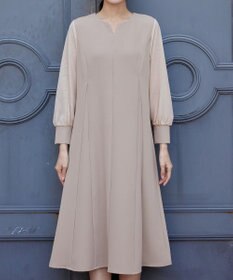 Tiaclasse L 【ストレッチジョーゼット】 シフォン袖ワンピース