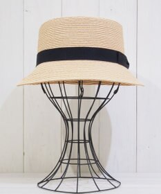 石田製帽 【サイズ調整可】ラフィアブレード　角クロッシェ　ハイバックハット