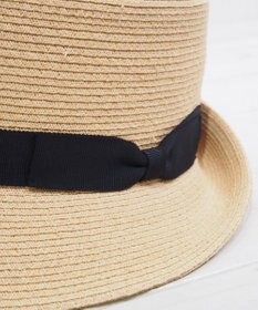 石田製帽 【サイズ調整可】ラフィアブレード　角クロッシェ　ハイバックハット