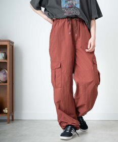 WEGO 【ウエストゴム】ナイロンイージーワイドカーゴパンツ