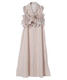 earth music&ecology ＳＥＴ２点シャーリングビスチェ×シャツワンピース