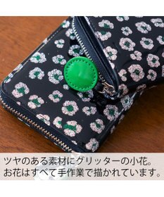 tsumori chisato CARRY グリッターフラワー ラウンドファスナー 長財布