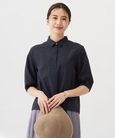 J.PRESS LADIES S 【洗える】アセテートレーヨンコットンチェック シャツカラー ブラウス