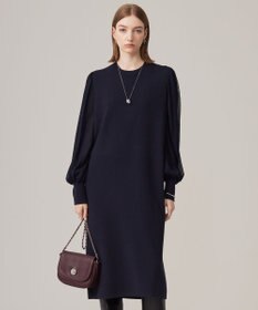 ICB L 【洗える】ウールブレンドスムース ニットワンピース