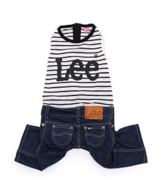 PET PARADISE Lee 鹿の子 ボーダー パンツつなぎ 小型犬