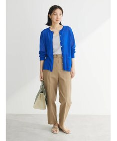 Green Parks 綿麻混バックルベルト付テーパードパンツ