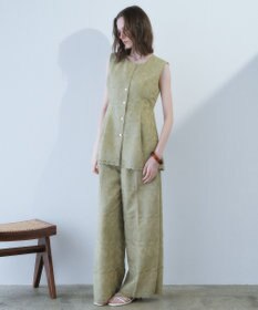YECCA VECCA 刺繍ワイドパンツ