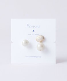 Pisceans オーバルカボション&コットンパール2setブローチ