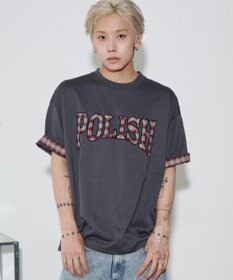 WEGO 【ユニセックス着用ITEM】チェックディテールロゴT（SS）