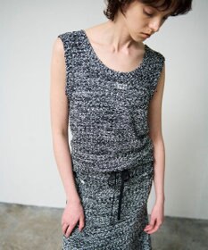 GRACE CONTINENTAL ネップツイードニットノースリーブ