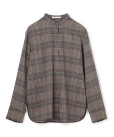 BEIGE， EDWARDS / ウールチェック バンドカラーブラウス