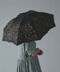 AND WOOL 〈一級遮光生地・晴雨兼用〉フェンネル刺繍の日傘 （長傘タイプ）
