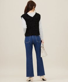 ANY SIS 【美Denimシリーズ】センタープレスセミフレア デニム