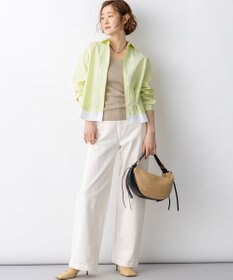 23区 【先行予約】CANCLINI レギュラーカラー ストライプ クロップドシャツ