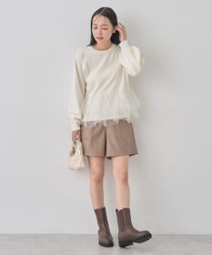 earth music&ecology チュールヘムニットプルオーバー